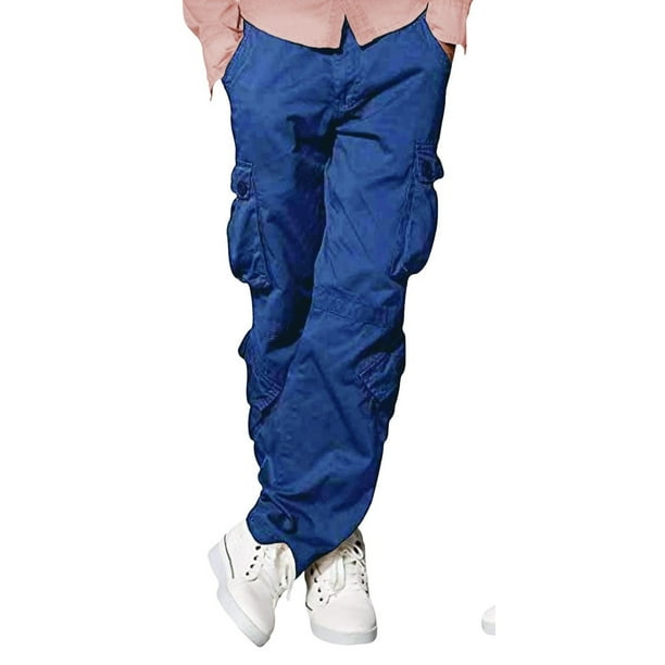 Generic Mens Military Tactical Work Cargo Pants Casual Relaxed-Fit Pocket Trouser 